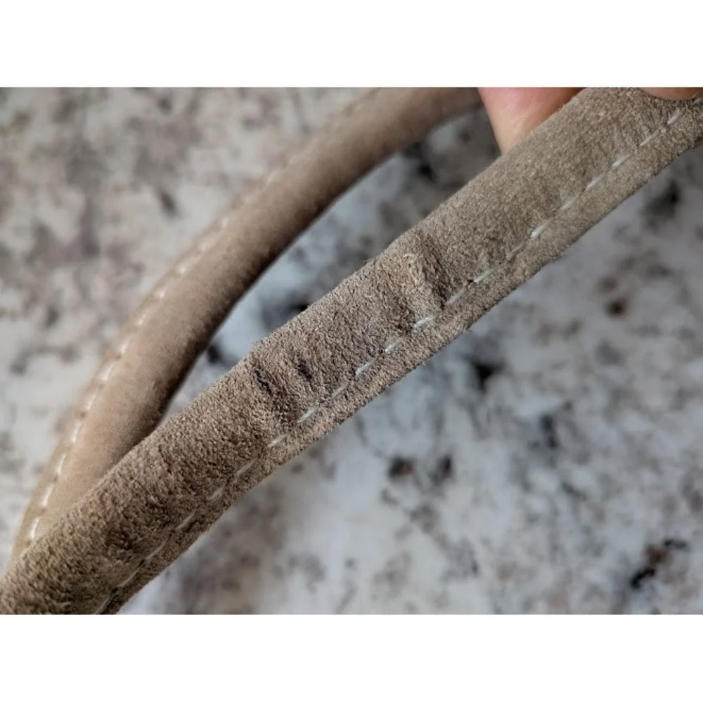 Wilsons Leather Maxima Tan Suede Soft Leather Purse Shoulder Bag Timeless Staple